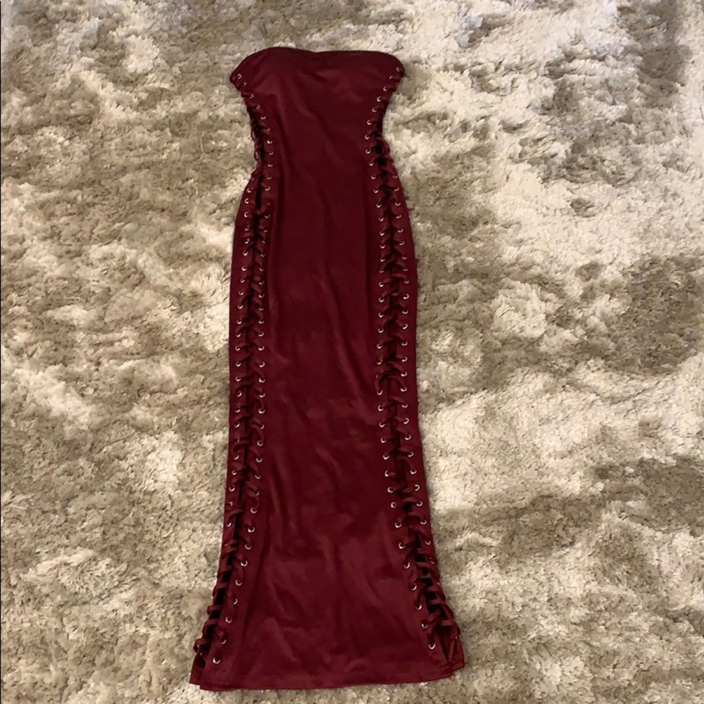 Long strapless dress